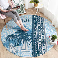 Fiji Regatta Round Carpet Palm Tree Tapa Pattern LT05 - Polynesian Pride