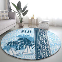 Fiji Regatta Round Carpet Palm Tree Tapa Pattern LT05 - Polynesian Pride