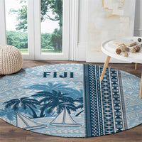 Fiji Regatta Round Carpet Palm Tree Tapa Pattern LT05 - Polynesian Pride