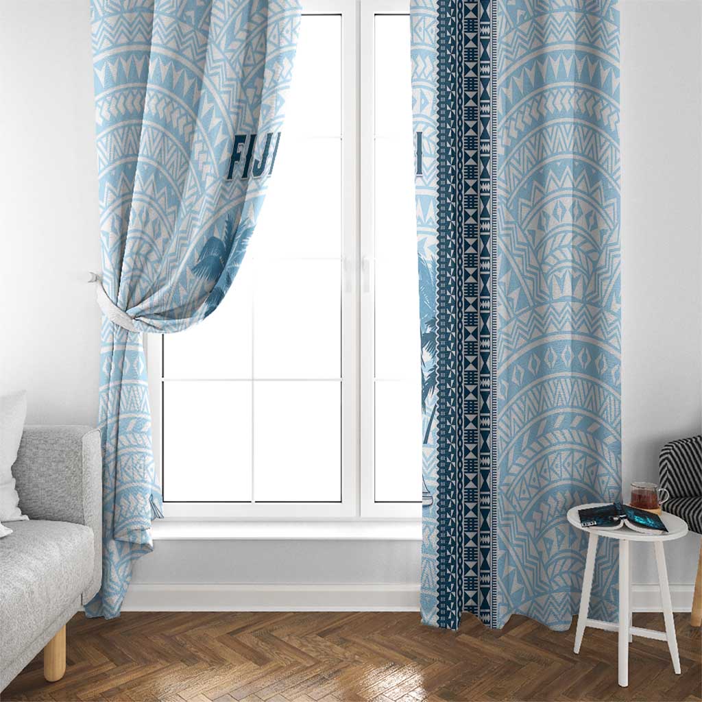 Fiji Regatta Window Curtain Palm Tree Tapa Pattern LT05 - Polynesian Pride
