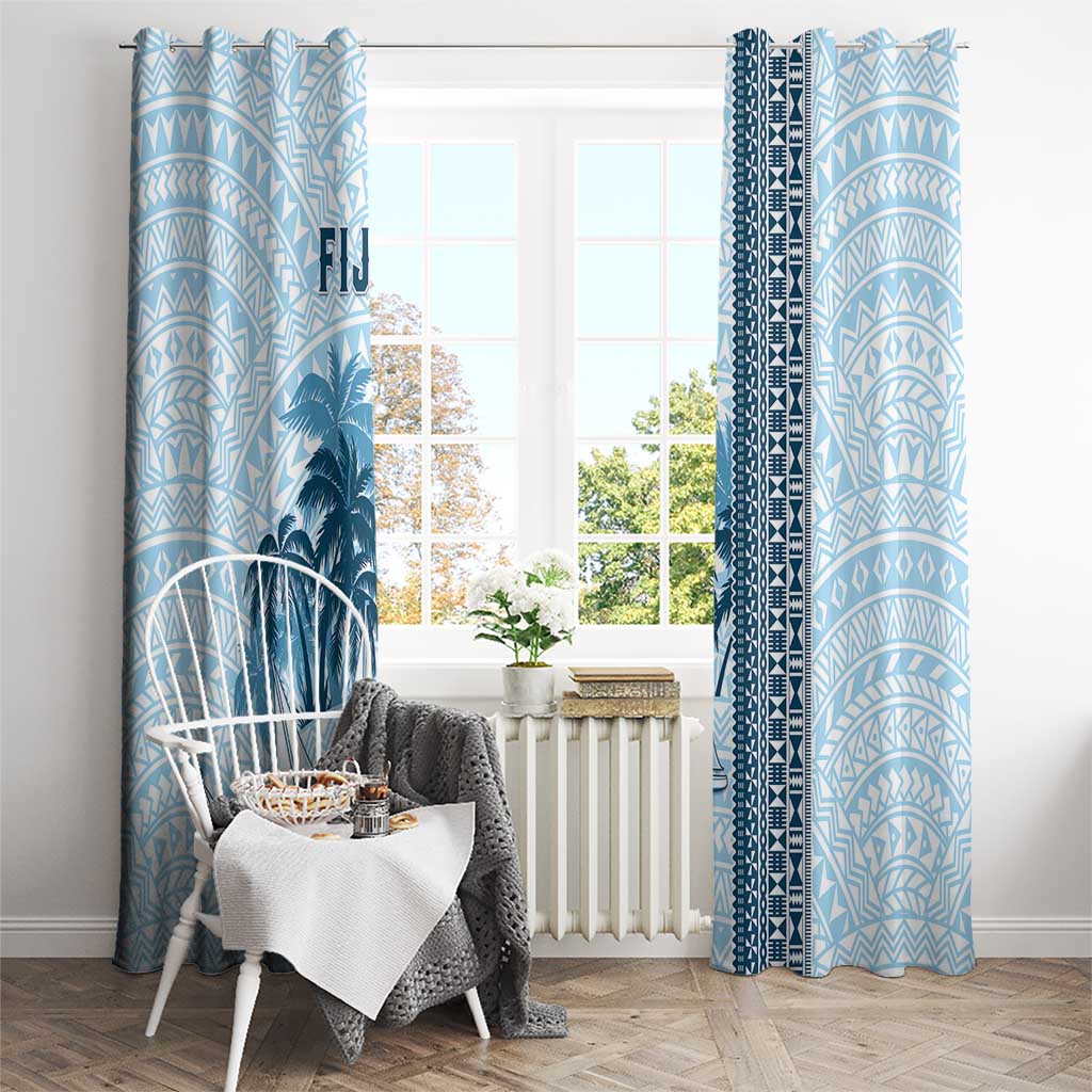 Fiji Regatta Window Curtain Palm Tree Tapa Pattern LT05 - Polynesian Pride