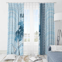 Fiji Regatta Window Curtain Palm Tree Tapa Pattern LT05 - Polynesian Pride