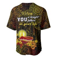 Happy Diwali Festival Baseball Jersey Diya Lamp Hibiscus Polynesian Pattern LT05 - Polynesian Pride