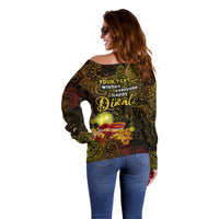 Personalized Happy Diwali Festival Off Shoulder Sweater Diya Lamp Hibiscus Polynesian Pattern LT05 - Polynesian Pride