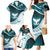 Aotearoa New Zealand Family Matching Mermaid Dress and Hawaiian Shirt Maori Wera Paua Shell Teal Glitter