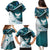 Aotearoa New Zealand Family Matching Puletasi and Hawaiian Shirt Maori Wera Paua Shell Teal Glitter