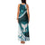 Aotearoa New Zealand Family Matching Tank Maxi Dress and Hawaiian Shirt Maori Wera Paua Shell Teal Glitter