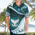 Aotearoa New Zealand Hawaiian Shirt Maori Wera Paua Shell Teal Glitter