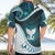 Aotearoa New Zealand Hawaiian Shirt Maori Wera Paua Shell Teal Glitter