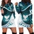 Aotearoa New Zealand Hoodie Dress Maori Wera Paua Shell Teal Glitter