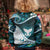 Aotearoa New Zealand Kid Ugly Christmas Sweater Maori Wera Paua Shell Teal Glitter