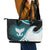 Aotearoa New Zealand Leather Tote Bag Maori Wera Paua Shell Teal Glitter