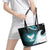 Aotearoa New Zealand Leather Tote Bag Maori Wera Paua Shell Teal Glitter