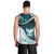 Aotearoa New Zealand Men Tank Top Maori Wera Paua Shell Teal Glitter