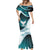 Aotearoa New Zealand Mermaid Dress Maori Wera Paua Shell Teal Glitter