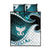 Aotearoa New Zealand Quilt Bed Set Maori Wera Paua Shell Teal Glitter