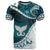 Aotearoa New Zealand T Shirt Maori Wera Paua Shell Teal Glitter