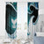 Aotearoa New Zealand Window Curtain Maori Wera Paua Shell Teal Glitter