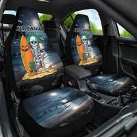 Hawaii Halloween Car Seat Cover Hallowaiian Skeleton Surf LT05 One Size Black - Polynesian Pride