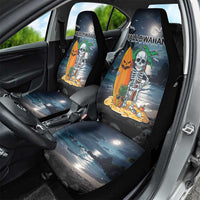 Hawaii Halloween Car Seat Cover Hallowaiian Skeleton Surf LT05 - Polynesian Pride