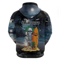 Personalised Hawaii Halloween Hoodie Hallowaiian Skeleton Surf LT05 - Polynesian Pride