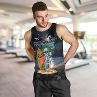 Personalised Hawaii Halloween Men Tank Top Hallowaiian Skeleton Surf LT05 Black - Polynesian Pride