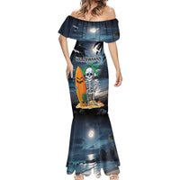 Personalised Hawaii Halloween Mermaid Dress Hallowaiian Skeleton Surf LT05 - Polynesian Pride