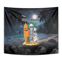 Hawaii Halloween Tapestry Hallowaiian Skeleton Surf LT05 - Polynesian Pride
