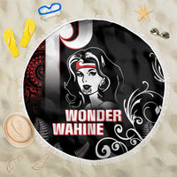 New Zealand Aotearoa Mana Wahine Beach Blanket LT05 One Size 150cm Black - Polynesian Pride