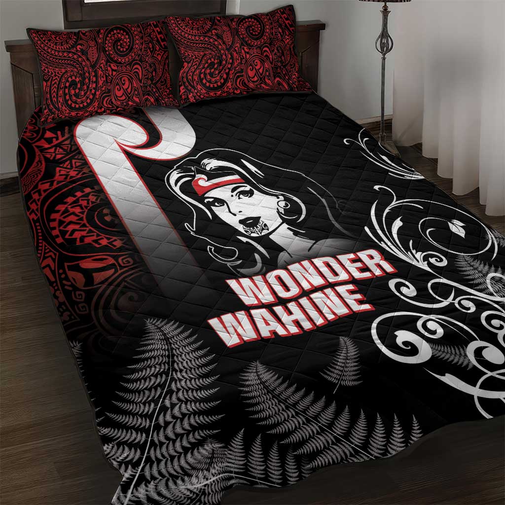 New Zealand Aotearoa Mana Wahine Quilt Bed Set LT05 Black - Polynesian Pride