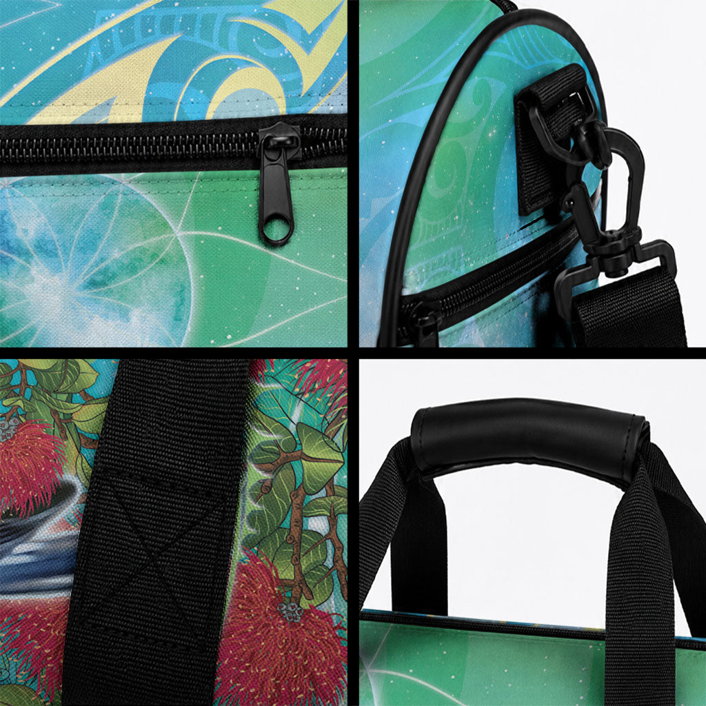 New Zealand Tomtit Duffle Bag Maori Koru With Pohutukawa Galaxy Style LT05 - Polynesian Pride