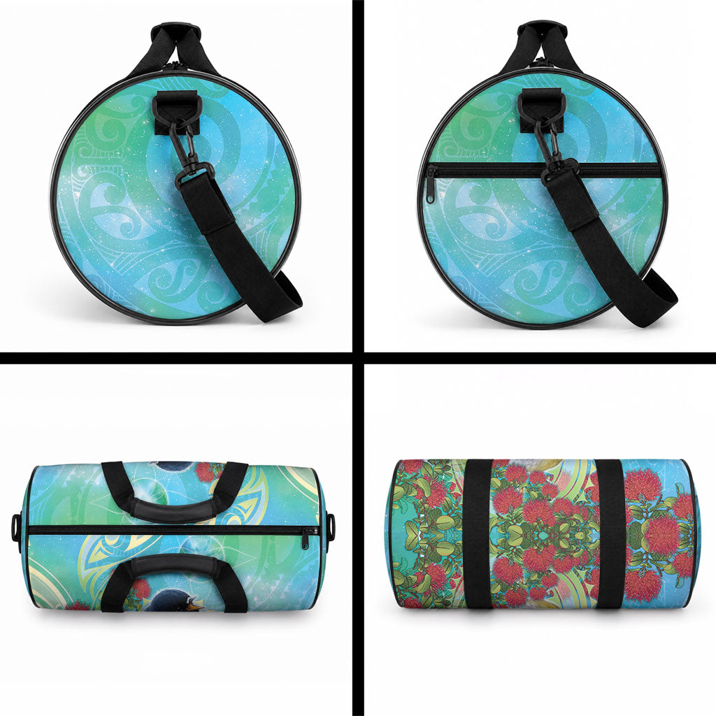 New Zealand Tomtit Duffle Bag Maori Koru With Pohutukawa Galaxy Style LT05 - Polynesian Pride