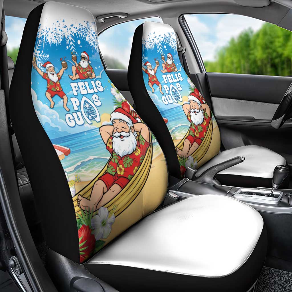 Guam Christmas Car Seat Cover Felis Pasgua Chilling Santa LT05 - Polynesian Pride