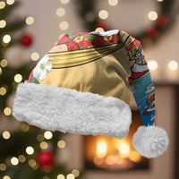Guam Christmas Santa Hat Felis Pasgua Chilling Santa LT05 With Fur Blue - Polynesian Pride