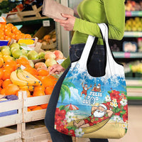 Guam Christmas Grocery Bag Felis Pasgua Chilling Santa LT05 - Polynesian Pride