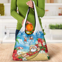 Guam Christmas Grocery Bag Felis Pasgua Chilling Santa LT05 - Polynesian Pride