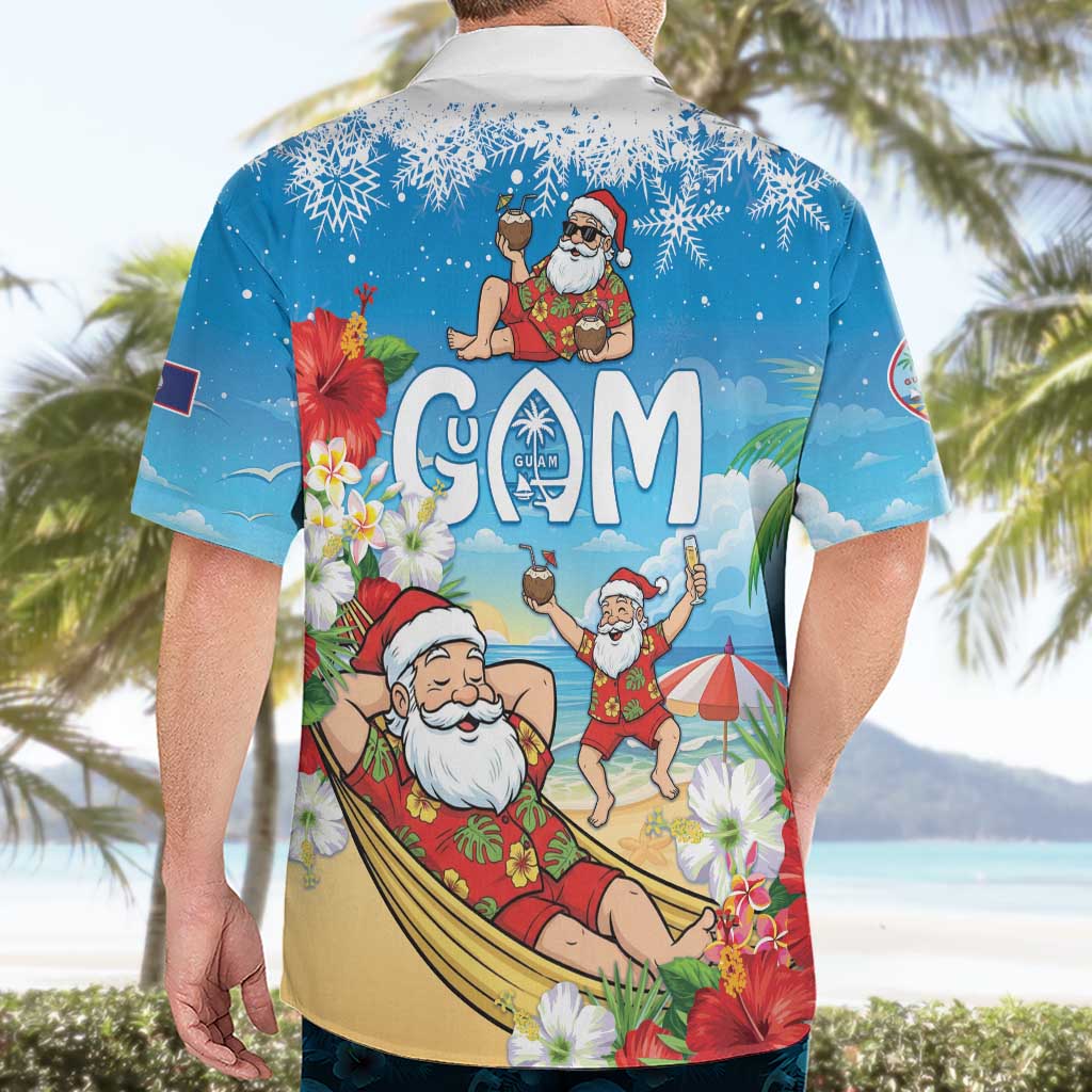 Guam Christmas Hawaiian Shirt Felis Pasgua Chilling Santa LT05 - Polynesian Pride