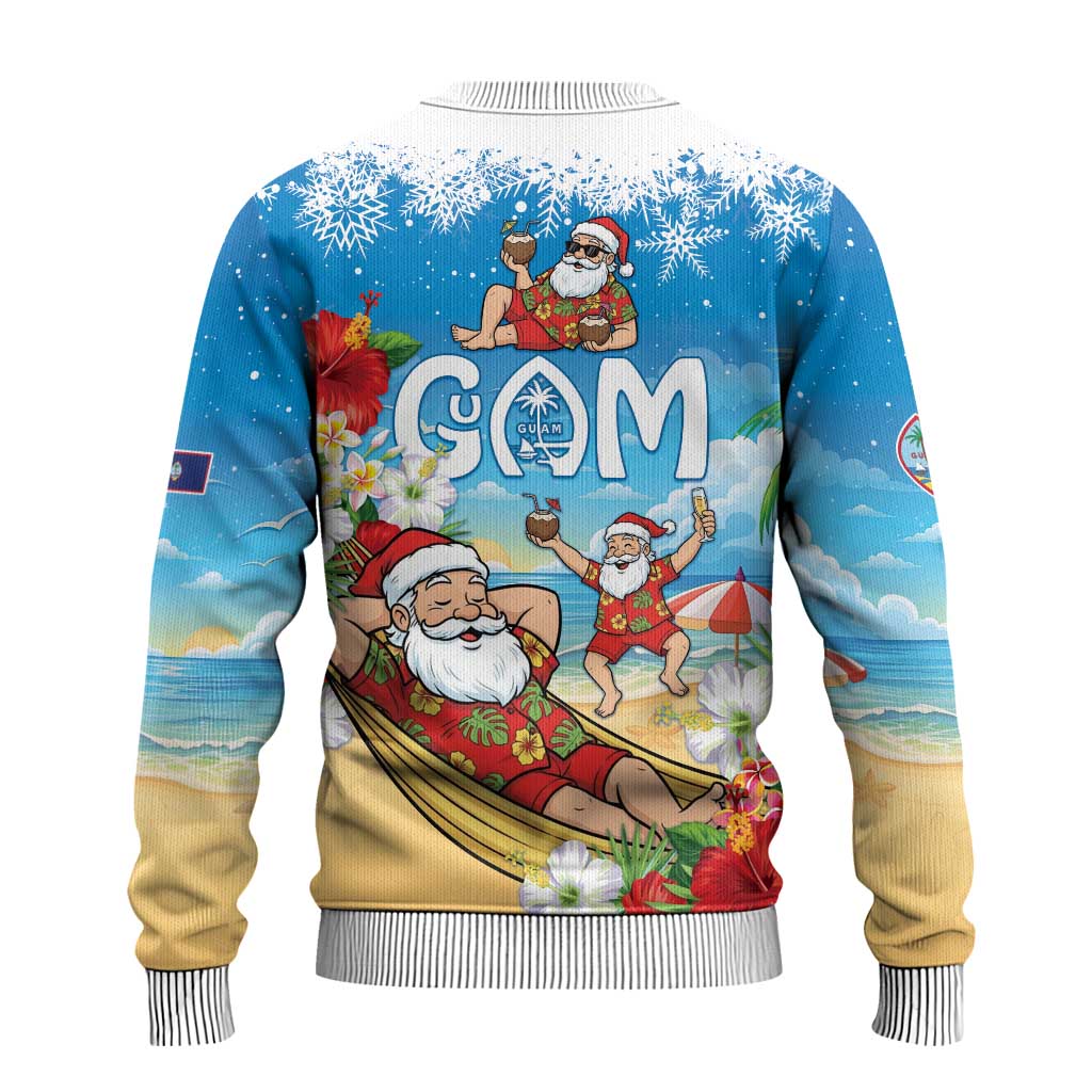 Guam Christmas Ugly Christmas Sweater Felis Pasgua Chilling Santa LT05 - Polynesian Pride