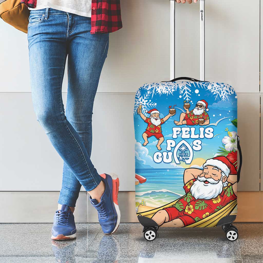 Guam Christmas Luggage Cover Felis Pasgua Chilling Santa LT05 - Polynesian Pride