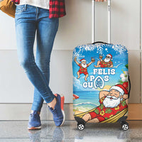 Guam Christmas Luggage Cover Felis Pasgua Chilling Santa LT05 - Polynesian Pride