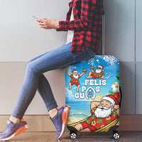 Guam Christmas Luggage Cover Felis Pasgua Chilling Santa LT05 - Polynesian Pride