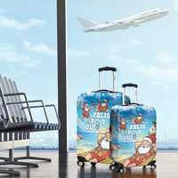 Guam Christmas Luggage Cover Felis Pasgua Chilling Santa LT05 - Polynesian Pride
