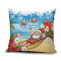 Guam Christmas Pillow Cover Felis Pasgua Chilling Santa LT05 Blue - Polynesian Pride