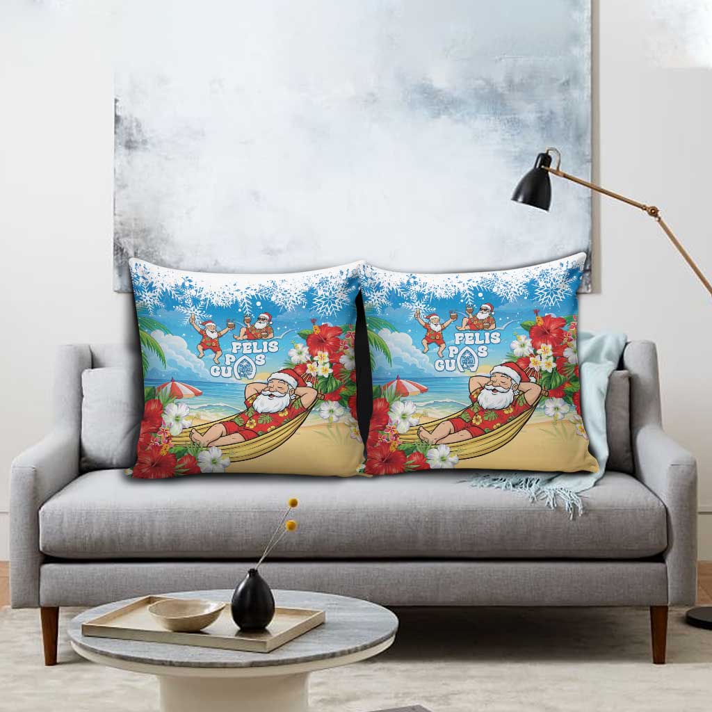 Guam Christmas Pillow Cover Felis Pasgua Chilling Santa LT05 - Polynesian Pride
