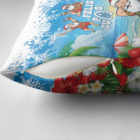 Guam Christmas Pillow Cover Felis Pasgua Chilling Santa LT05 - Polynesian Pride