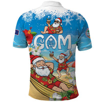 Guam Christmas Polo Shirt Felis Pasgua Chilling Santa LT05 - Polynesian Pride