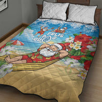 Guam Christmas Quilt Bed Set Felis Pasgua Chilling Santa LT05 - Polynesian Pride