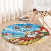 Guam Christmas Round Carpet Felis Pasgua Chilling Santa LT05 - Polynesian Pride