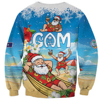 Guam Christmas Sweatshirt Felis Pasgua Chilling Santa LT05 - Polynesian Pride