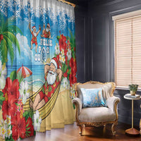 Guam Christmas Window Curtain Felis Pasgua Chilling Santa LT05 - Polynesian Pride